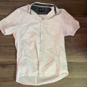 Indigo White Casual Button Down Shirt Lightweight Cotton